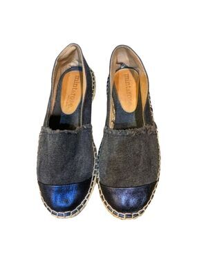 Mint & Rose Amalfi Navy Flat Espadrilles (Anthropologie) Size EU 38 = US 7 EUC